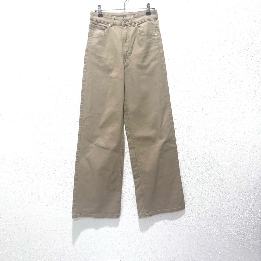 H&M wide leg hight waist Classic Tan Women's Jeans 4